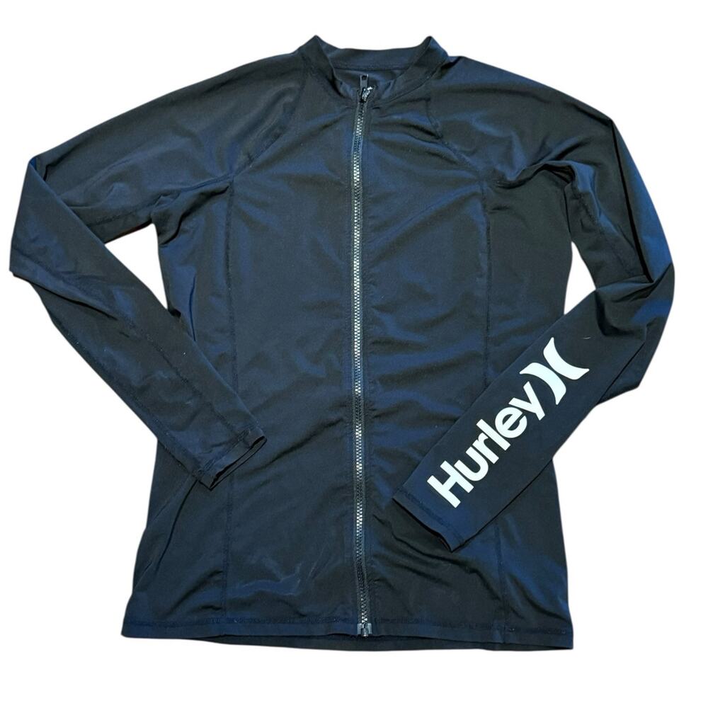 Hurley Women’s Medium Full Zip Long Sleeve Swim Top with Logo on Arm